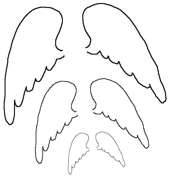 Название: Раскраска Крылья ангела. Категория: Контуры ангела для вырезания. Теги: Ангел.