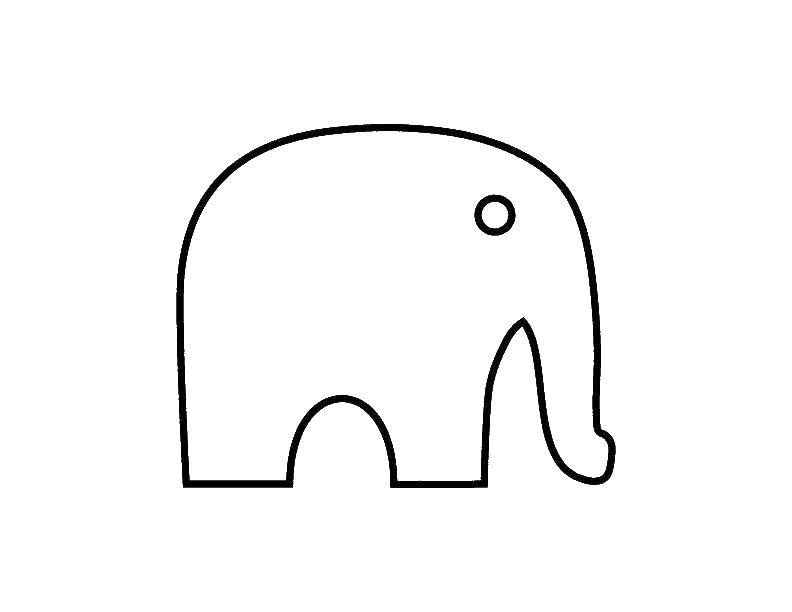 Название: Раскраска Слоник. Категория: контуры слона для вырезания. Теги: Животные, слоненок.