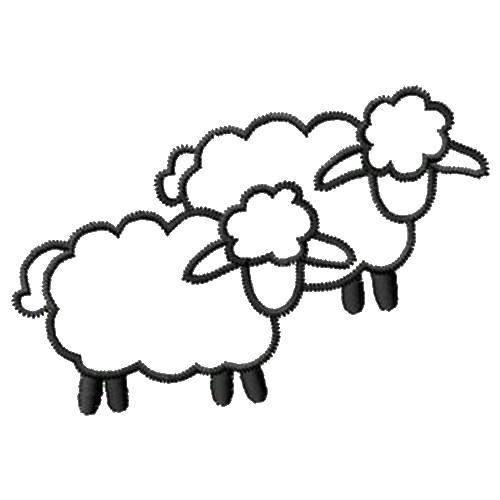 Название: Раскраска Барашки. Категория: Контур овечки для вырезания. Теги: Животные, овечка.