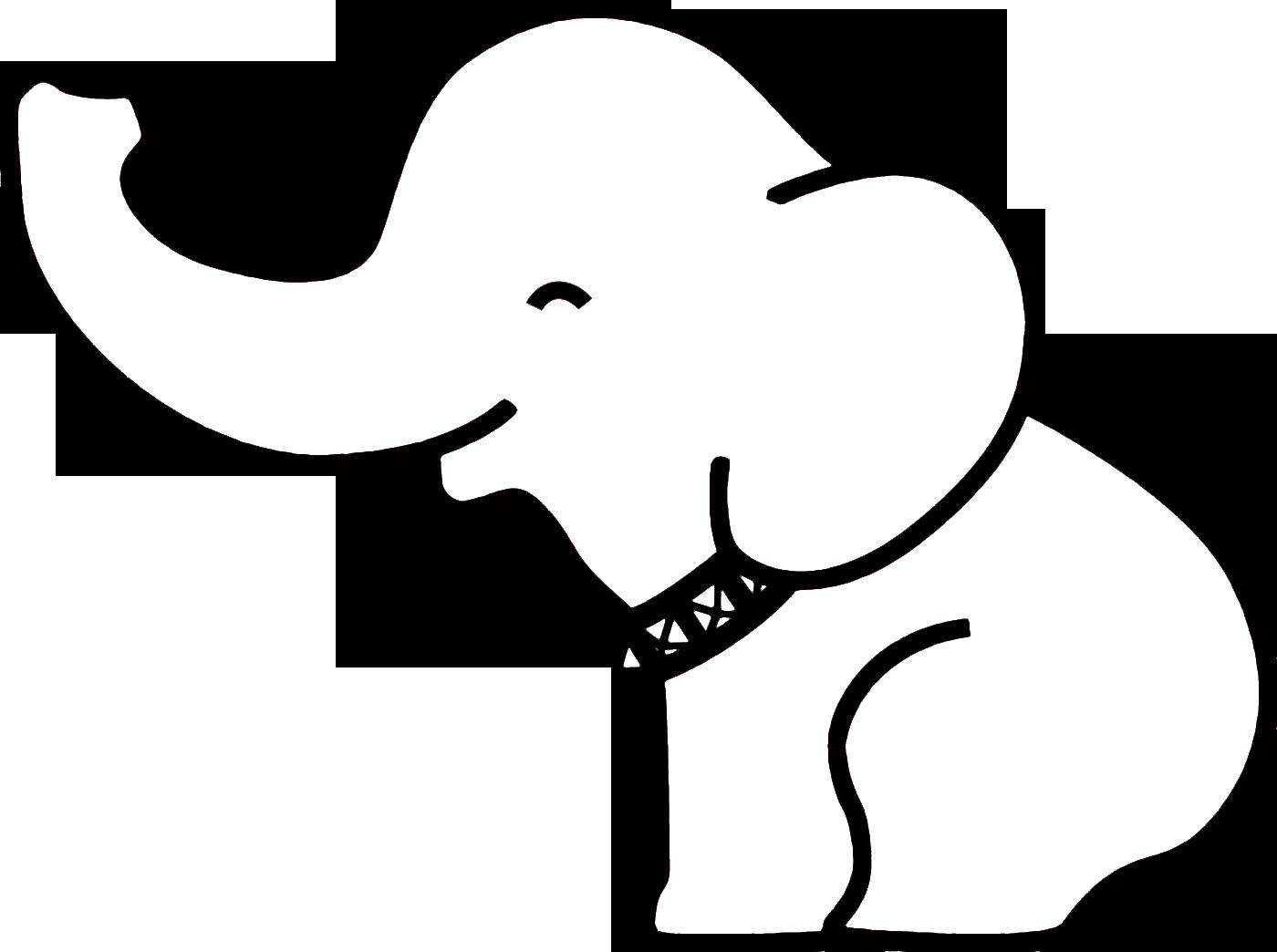 Coloring The elephant is smiling. Category the contours of the elephant to cut. Tags:  Animals, elephant.