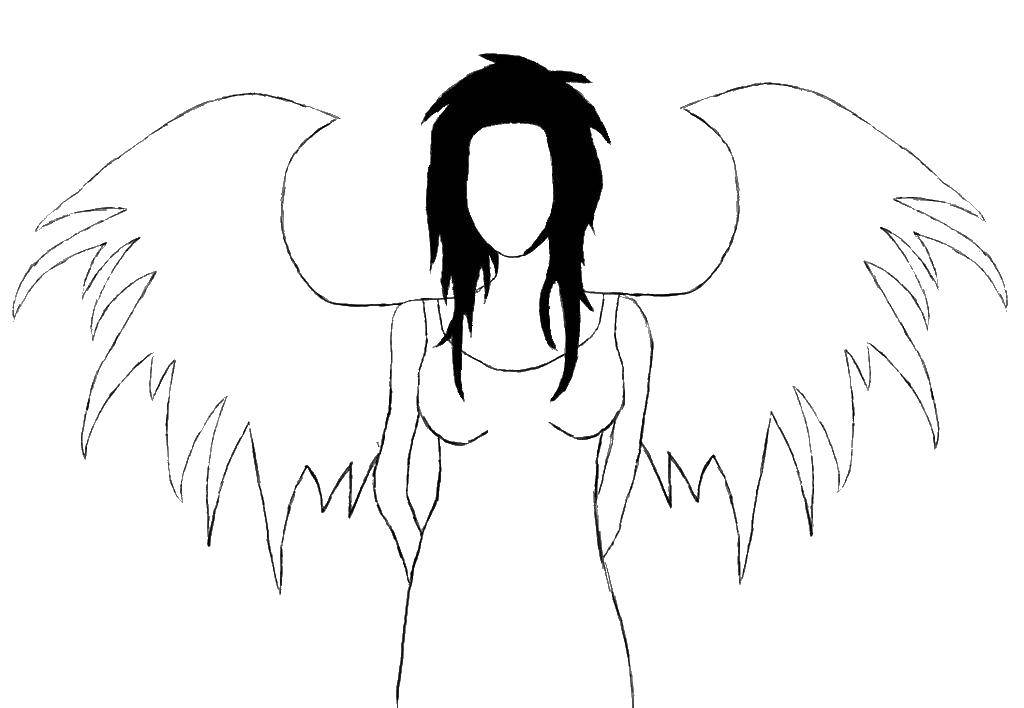 Coloring Angel. Category The contours of the angel to clip. Tags:  Angel .