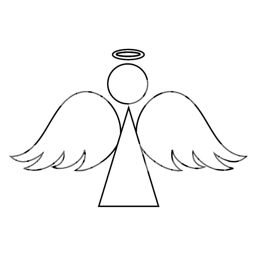 Coloring Angel with halo. Category The contours of the angel to clip. Tags:  Angel .
