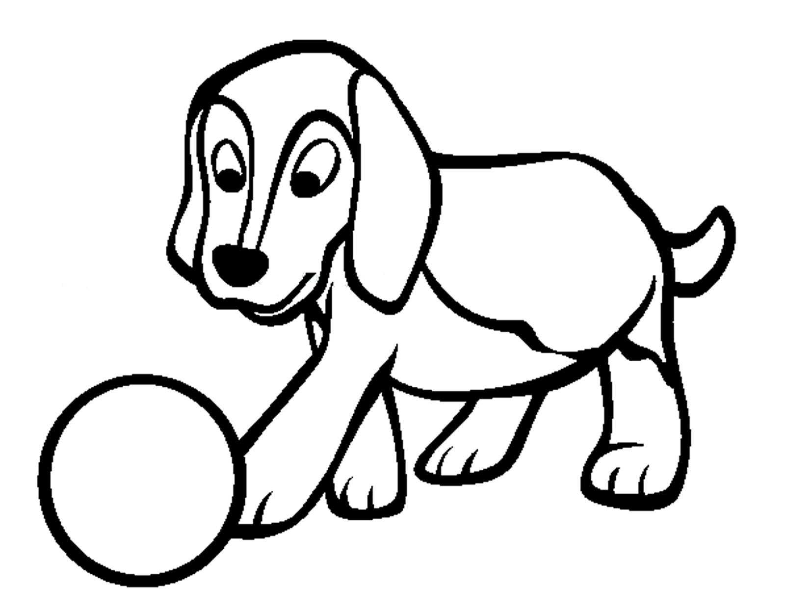 Название: Раскраска Щенок с мячом. Категория: домашние животные. Теги: щенок, мяч.