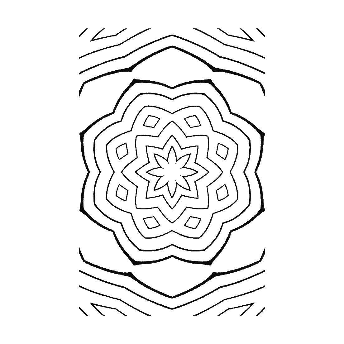 Coloring Patterned flower. Category pattern . Tags:  Patterns, flower.
