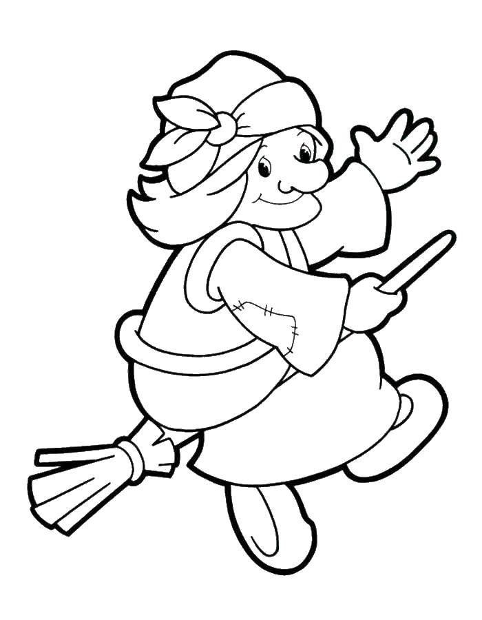 Coloring The old woman on the broom. Category that old woman. Tags:  that old woman, witch, broom.