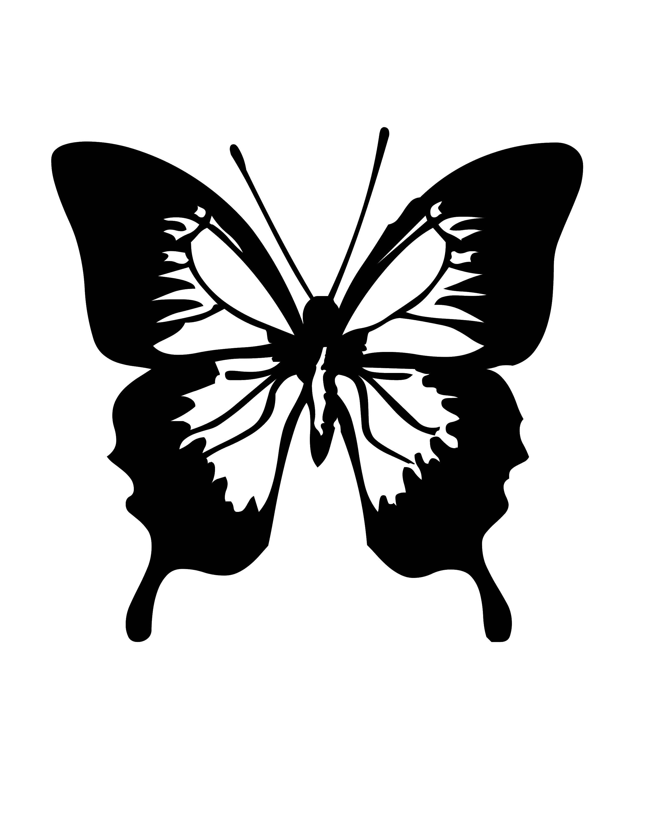 Название: Раскраска Контур бабочки. Категория: контуры бабочек для вырезания. Теги: Контур, бабочка.