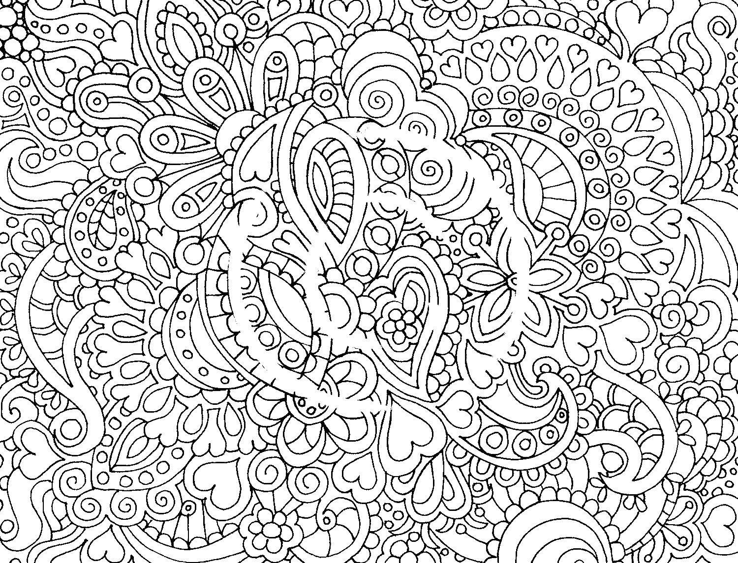 Coloring Pattern with hearts. Category patterns. Tags:  Patterns, flower.