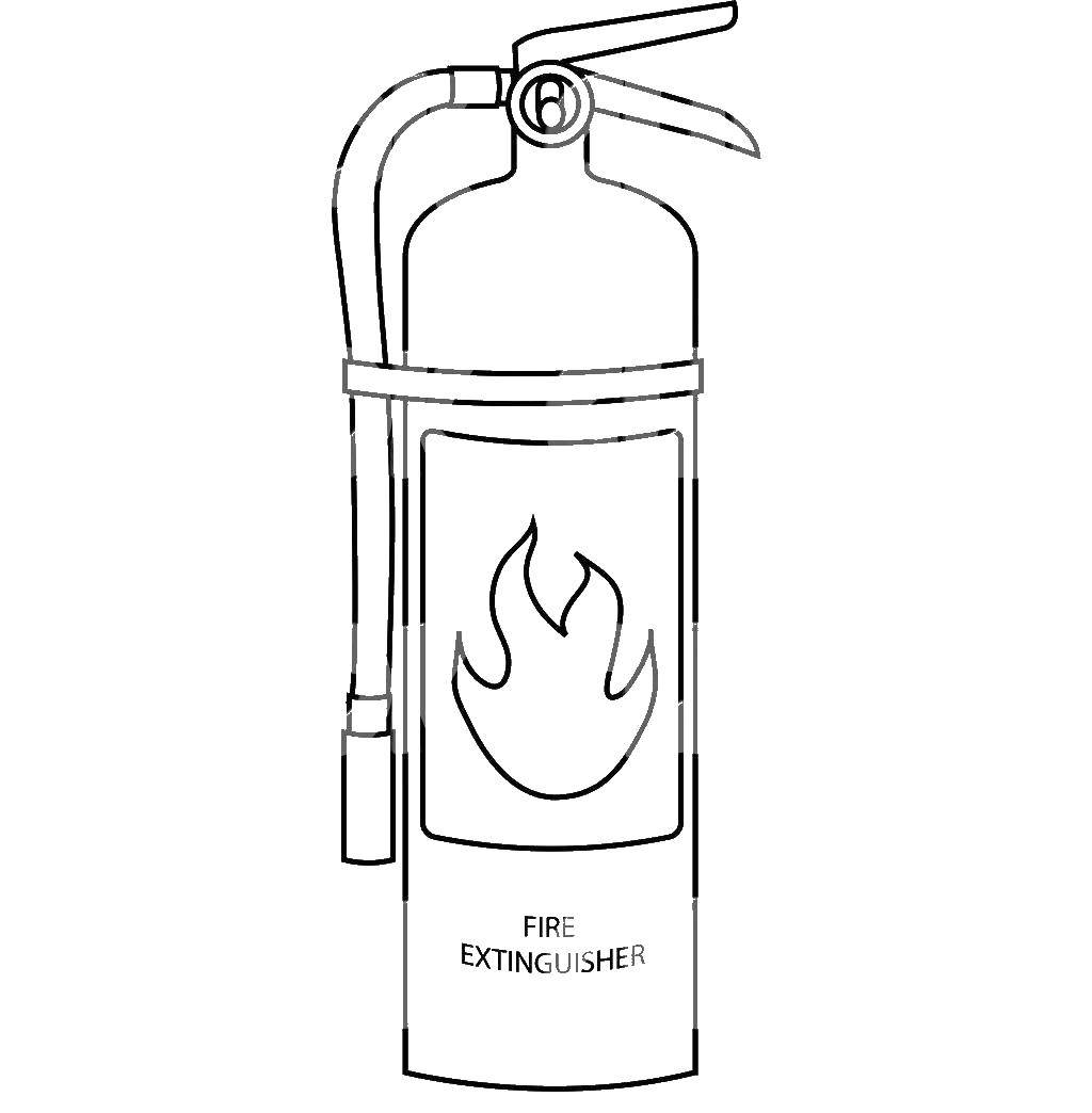 Coloring A fire extinguisher. Category Fire. Tags:  Fire, fire.