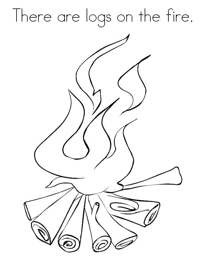 Название: Раскраска Дрова в костре. Категория: Огонь. Теги: Пожар, огонь.