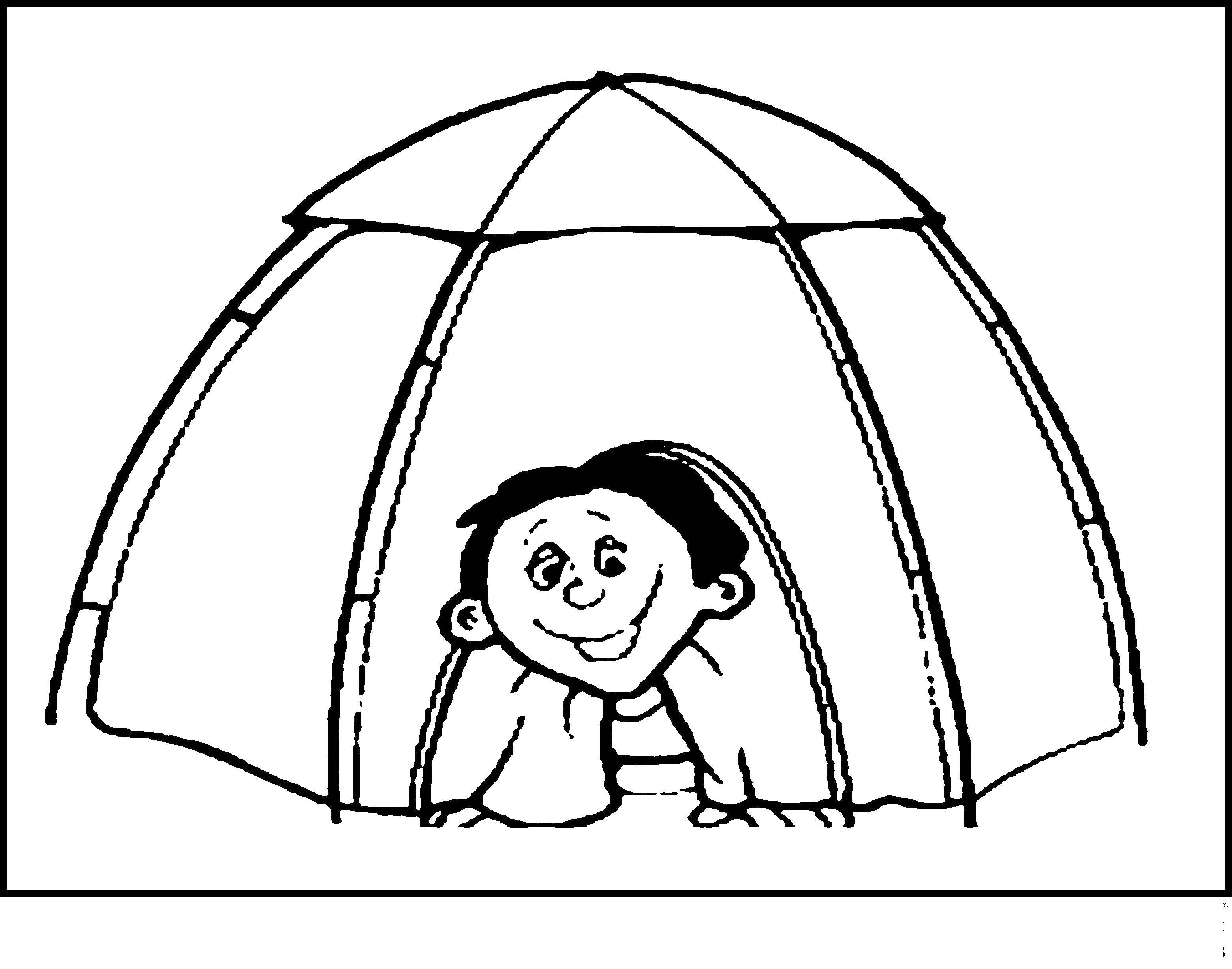 Название: Раскраска Палатка. Категория: Отдых на природе. Теги: Отдых, дети, палатка.