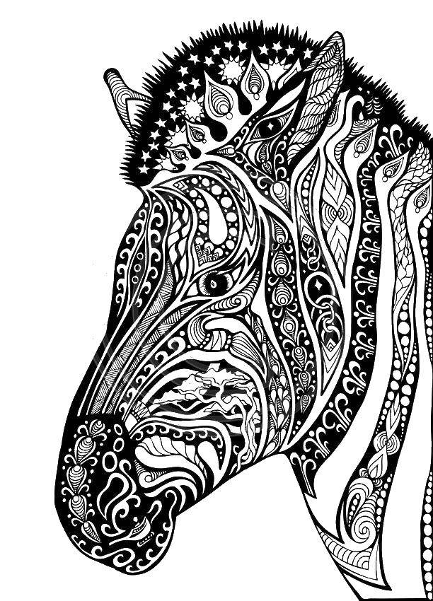 Coloring Patterned Zebra. Category patterns. Tags:  Patterns, animals.