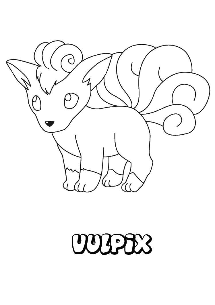 Coloring Vulpix. Category coloring. Tags:  Pokemon.