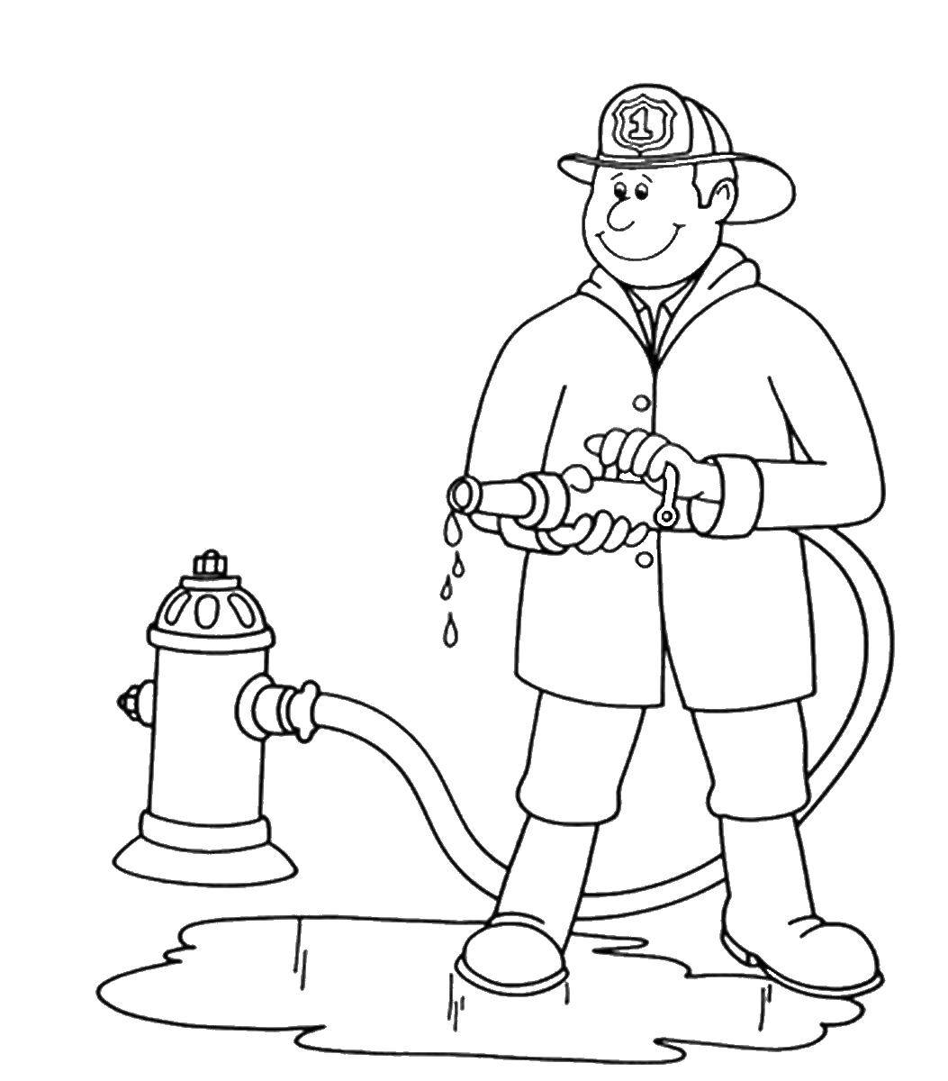 Coloring Fire hose. Category Fire. Tags:  Fire, fire.