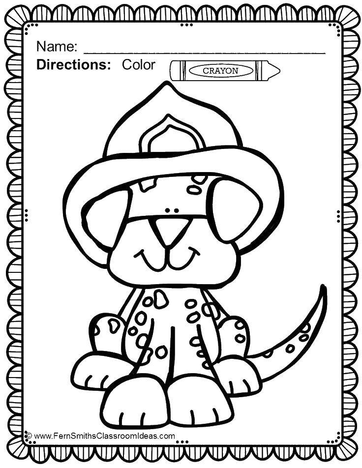 Coloring Puppy firefighter. Category Fire. Tags:  puppy , fireman, .