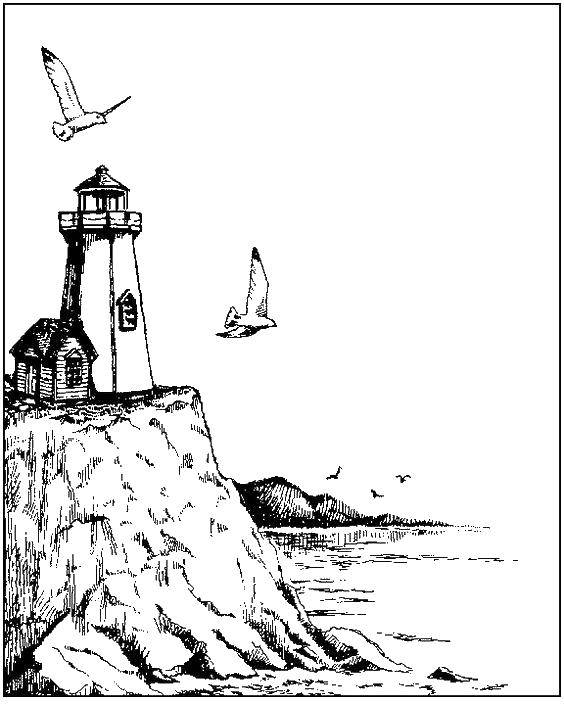 Coloring Lighthouse. Category Nature. Tags:  nature, mountains, lighthouse.