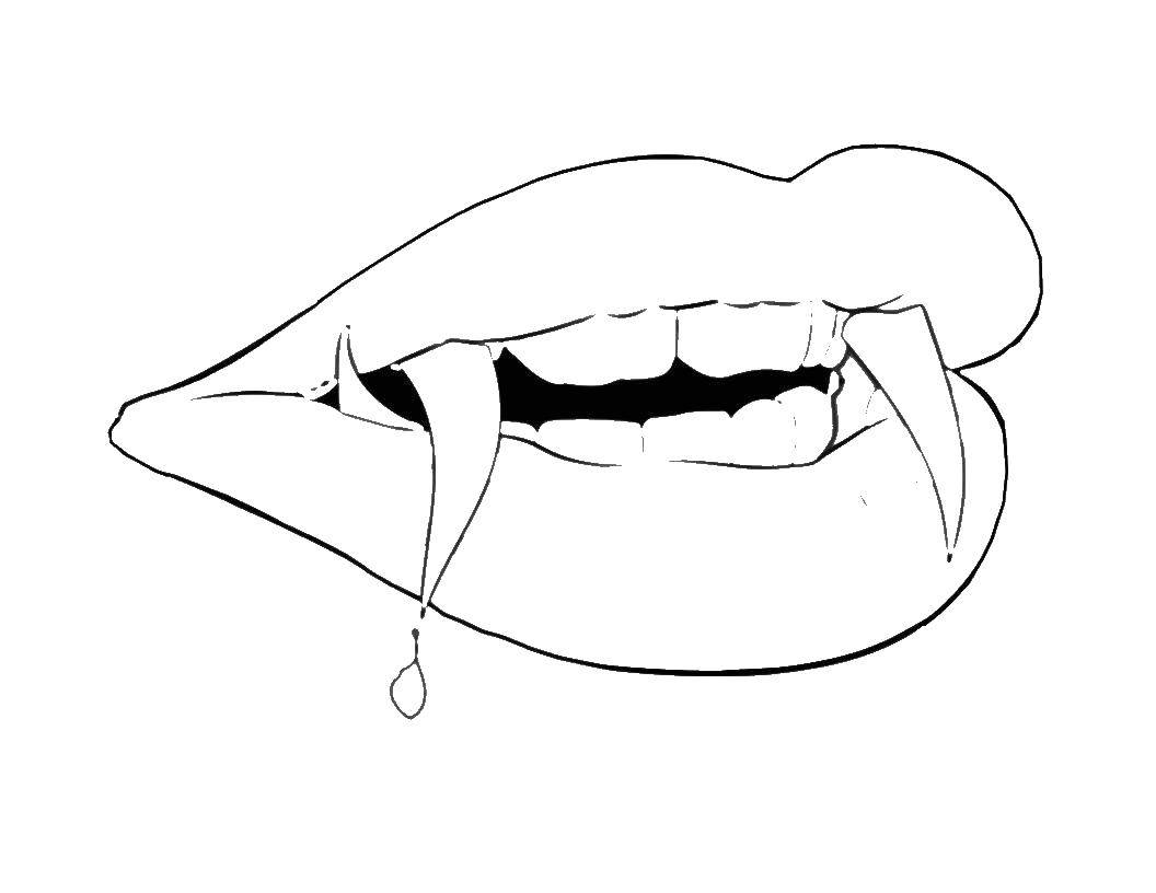 Coloring Lips and fangs. Category Dracula. Tags:  the vampire , fangs.