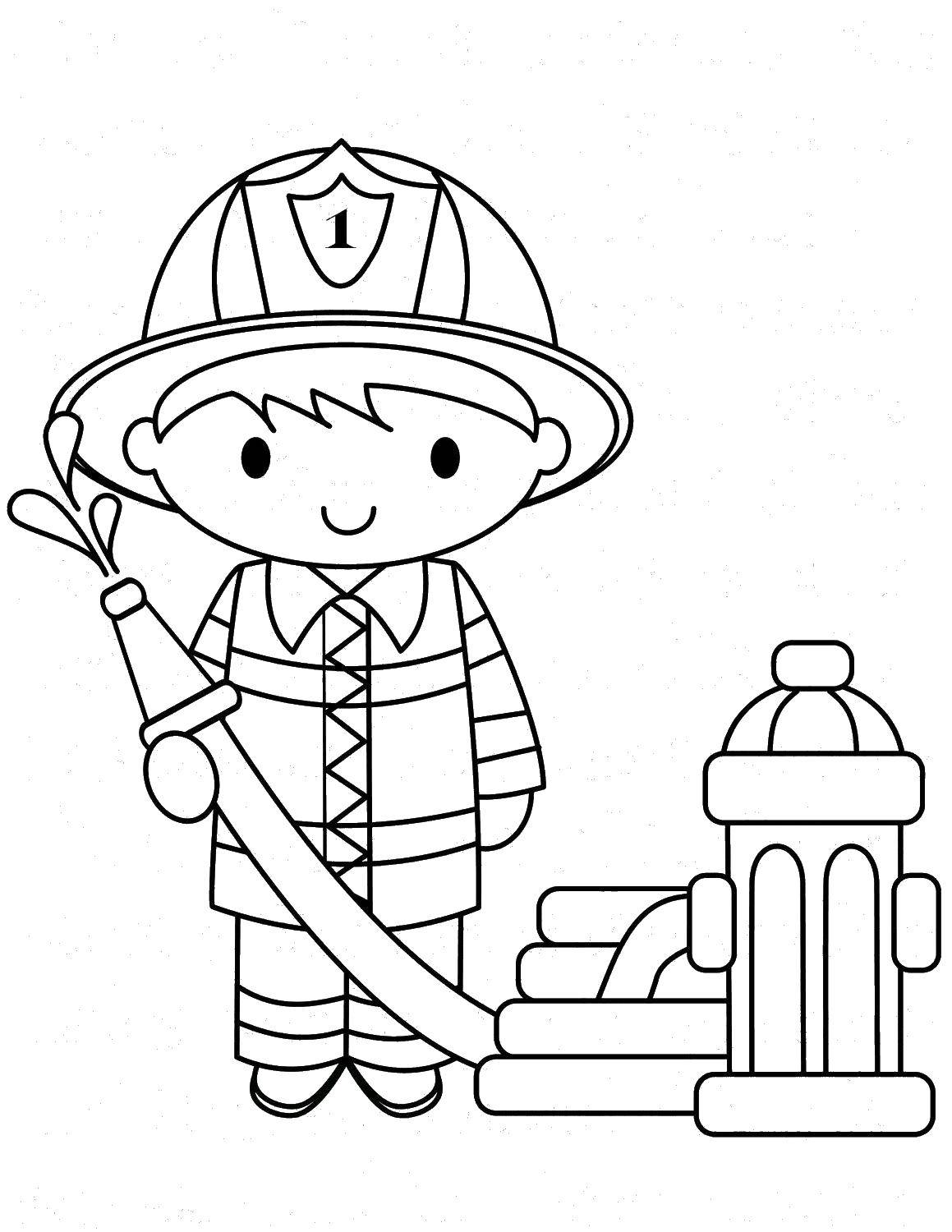 Пожарная безопасность раскраска символов для детей