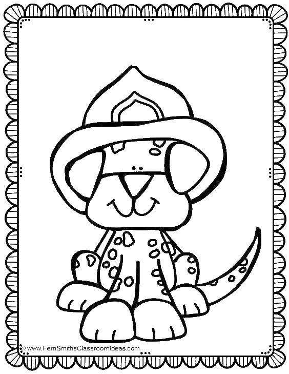 Coloring Dog fireman. Category Fire. Tags:  fire, fire, fire, dog.