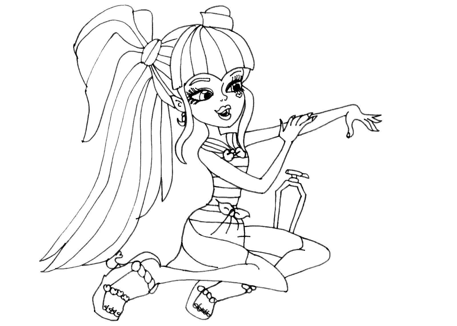 Coloring Monster high. Category Monster High. Tags:  Monster high, doll, cartoon.