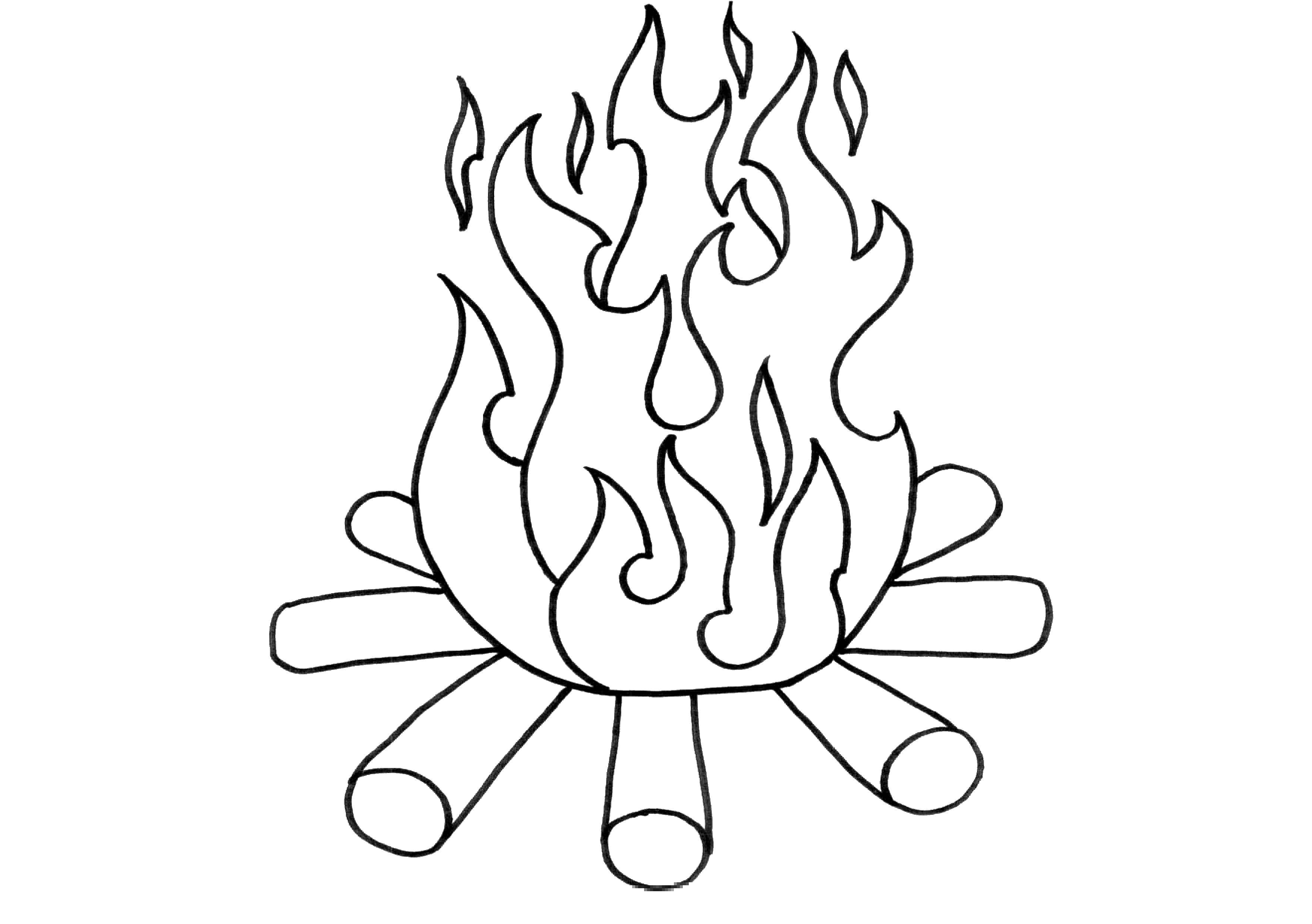 Название: Раскраска Огонь горит и доски вокруг. Категория: Огонь. Теги: горит, огонь.