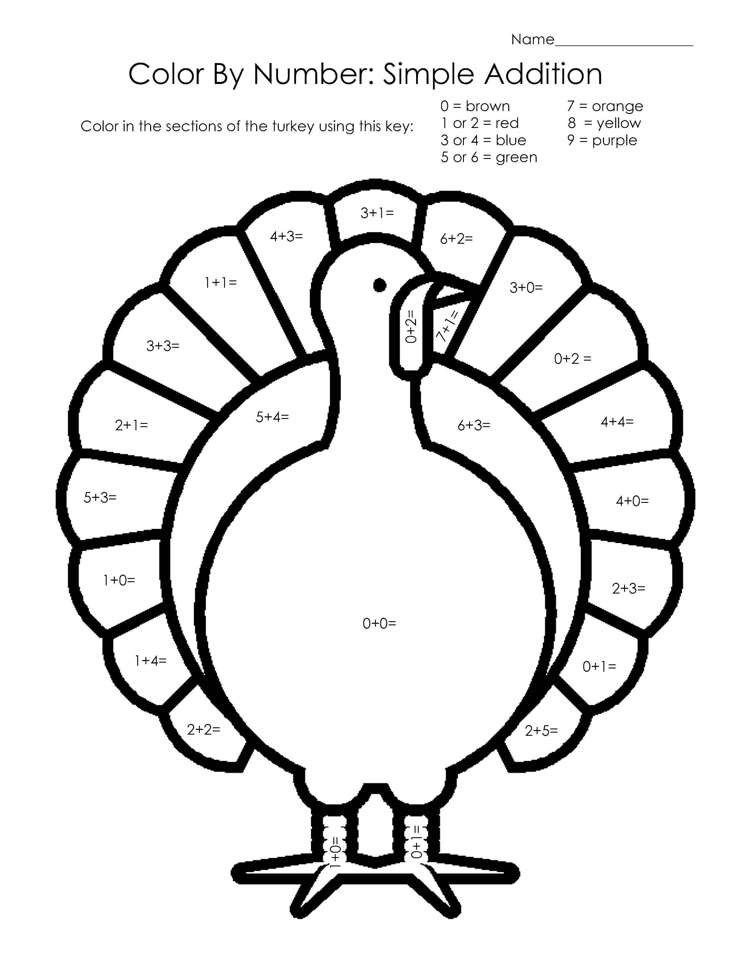 Coloring Calculate simple examples to 10 and paint. Category Coloring pages. Tags:  peacock, examples.