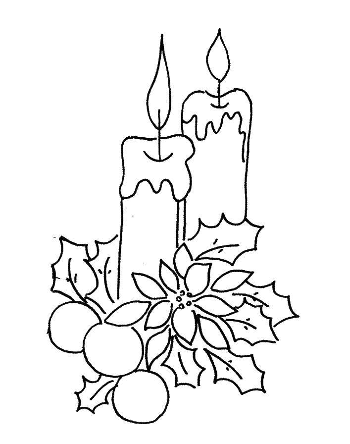 Coloring Candle. Category Christmas decorations. Tags:  New Year, Christmas toy.