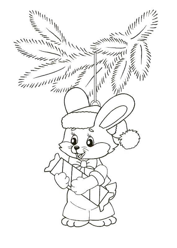 Coloring Mouse. Category Christmas decorations. Tags:  New Year, Christmas toy.