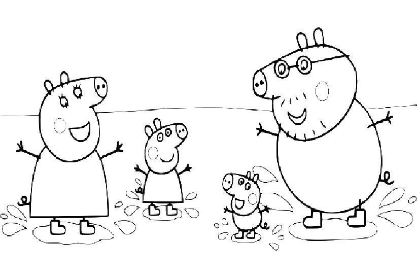 Coloring Family in peppa. Category Peppa Pig. Tags:  Peppa Pig.