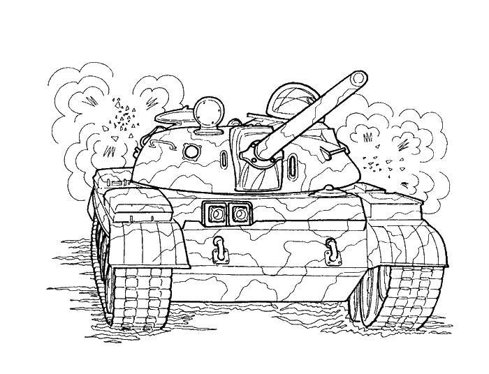 Название: Раскраска Танк. Категория: военное. Теги: военное, танк.
