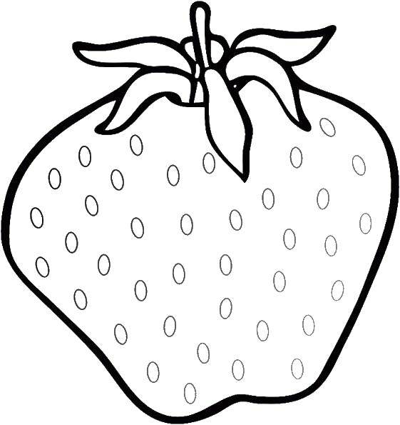 Название: Раскраска Клубничка. Категория: ягоды. Теги: Ягоды, клубника.