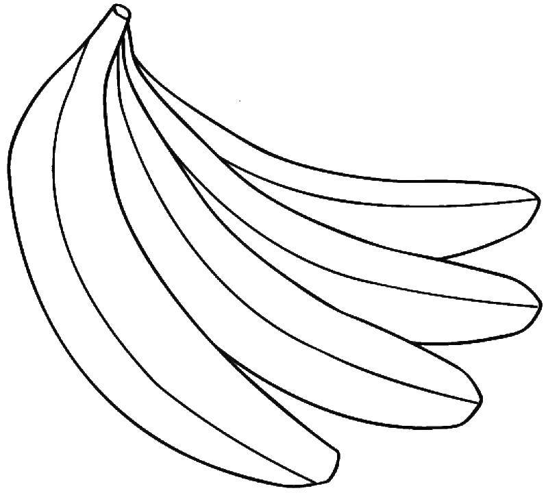 Название: Раскраска Связка бананов. Категория: банан. Теги: фрукты, банан.