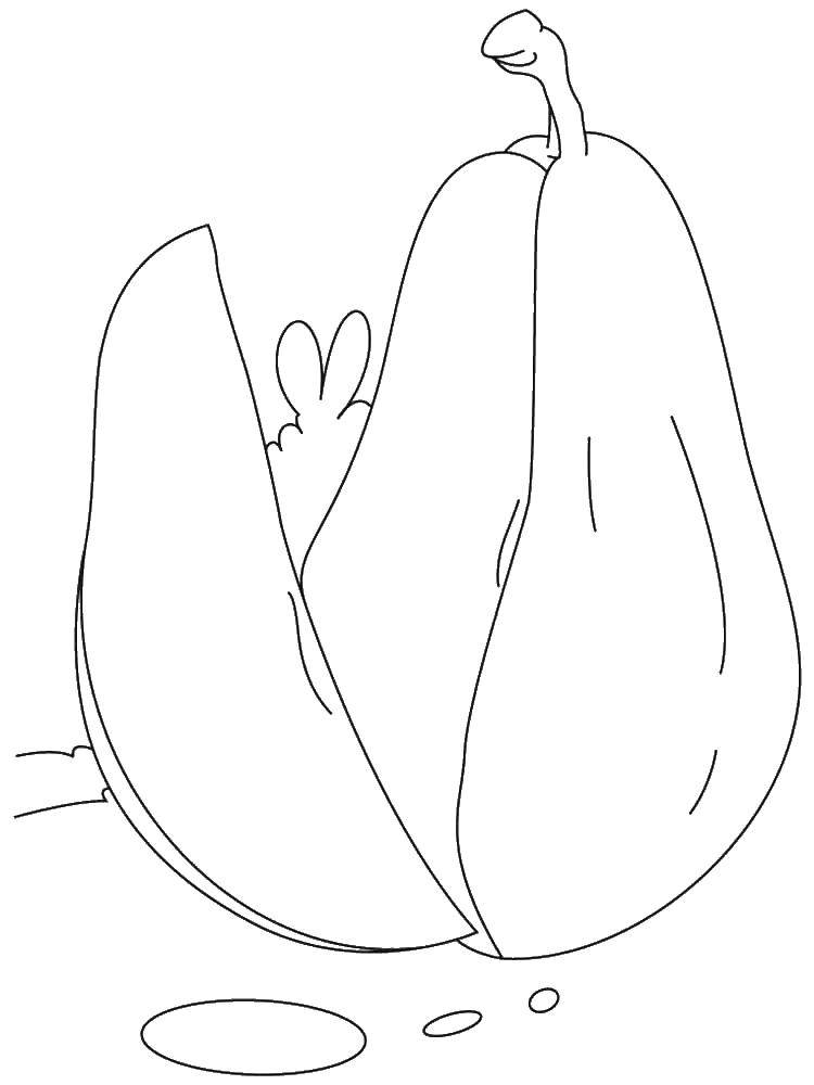 Coloring Slice grouchy. Category pear. Tags:  fruits.