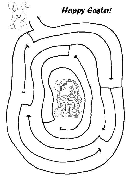 Coloring Get through the labyrinth. Category mazes. Tags:  Maze, logic.