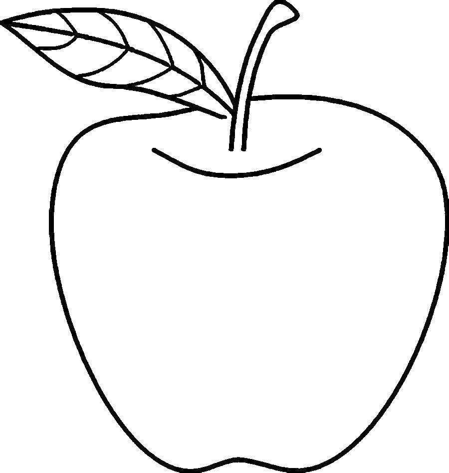 Розмальовки  Яблучко. Завантажити розмальовку фрукти, яблуко.  Роздрукувати ,яблуко,