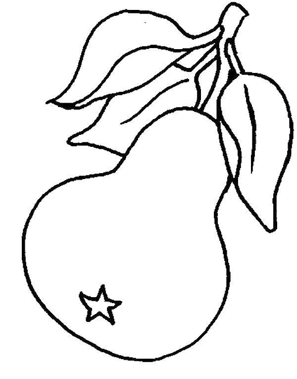 Название: Раскраска Спелая груша. Категория: груша. Теги: фрукты.