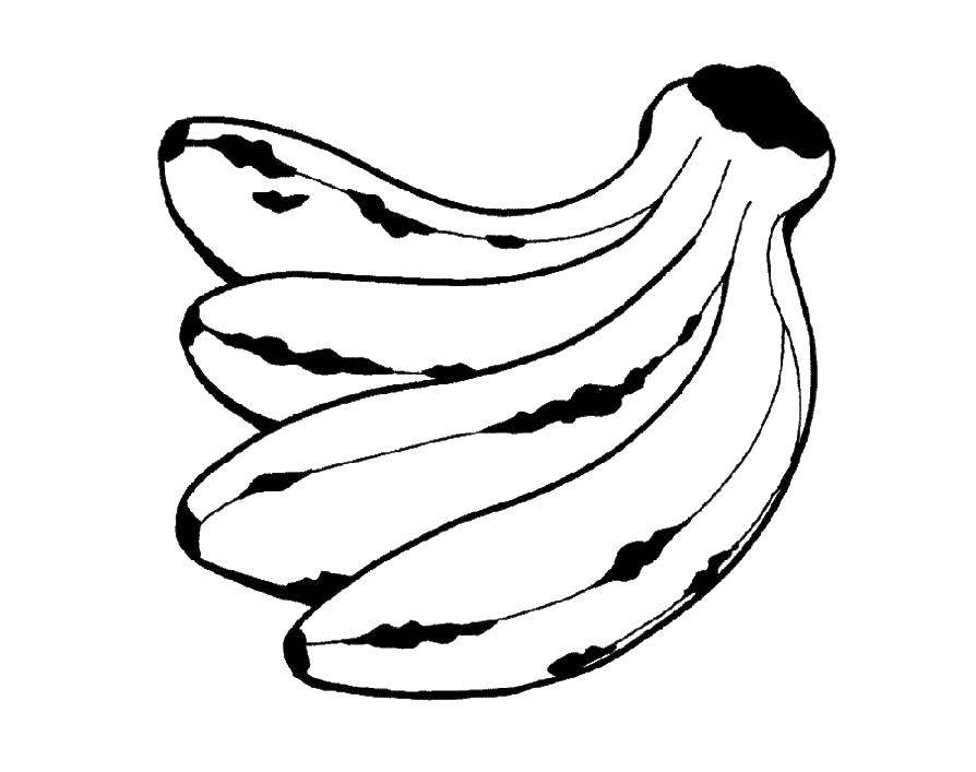 Название: Раскраска Бананы. Категория: банан. Теги: банан, фукты.