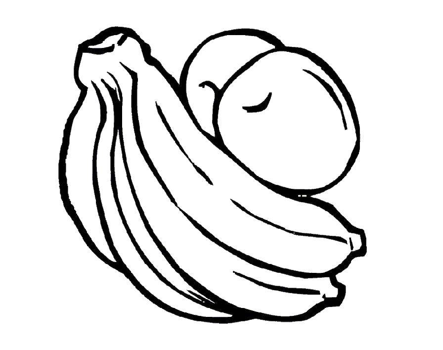 Название: Раскраска Фрукты. Категория: банан. Теги: фрукты.