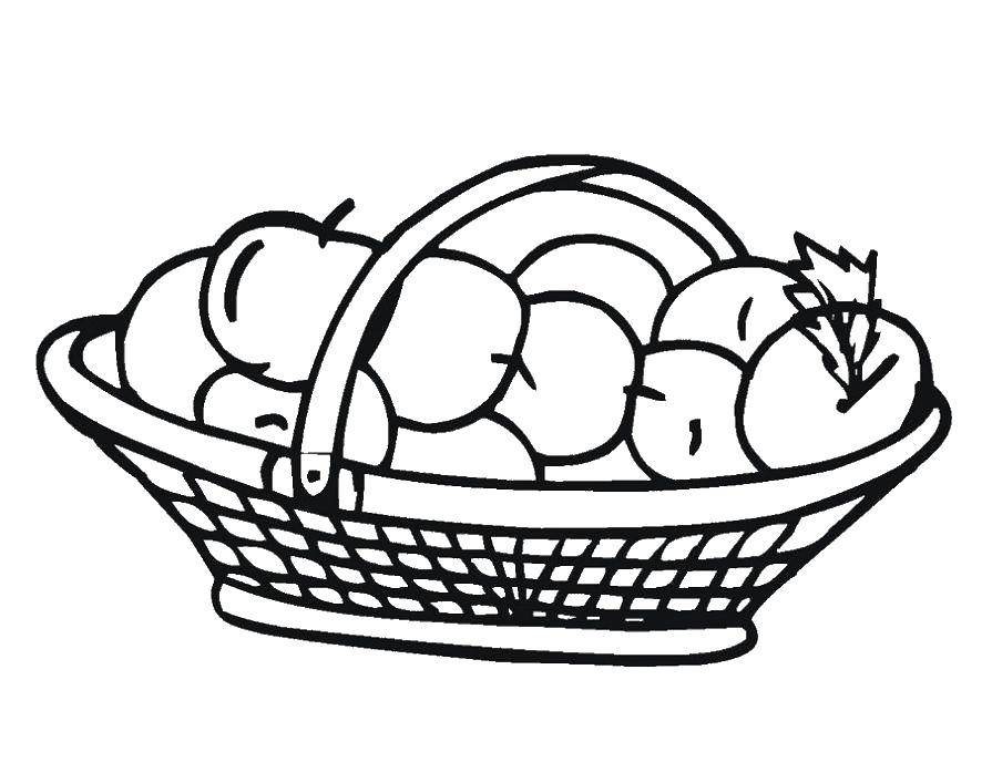 Coloring Fruit basket. Category fruits. Tags:  fruit basket.