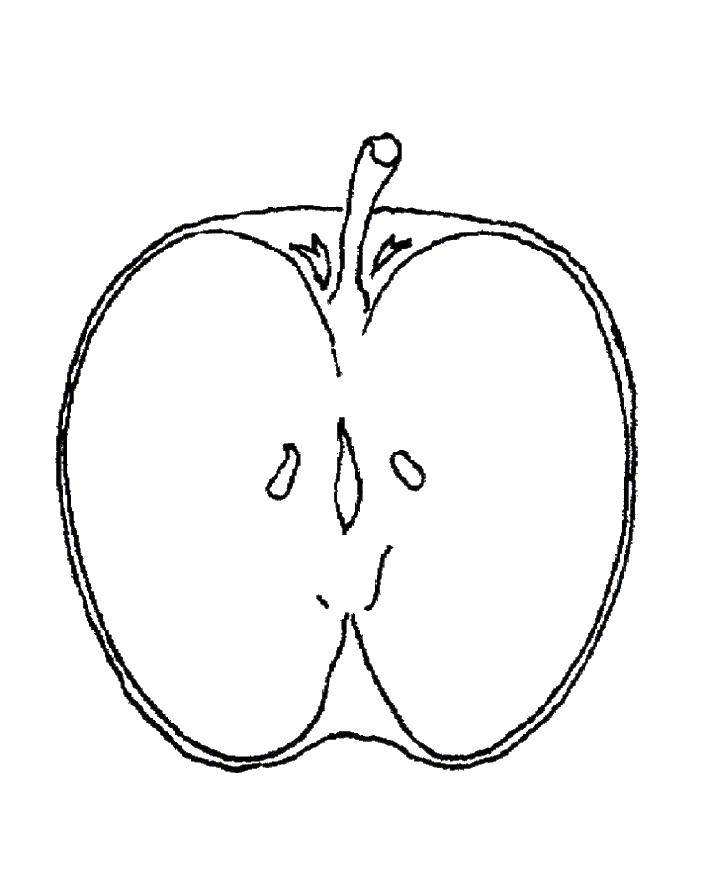 Название: Раскраска Половина яблоки. Категория: яблоко. Теги: яблоко.