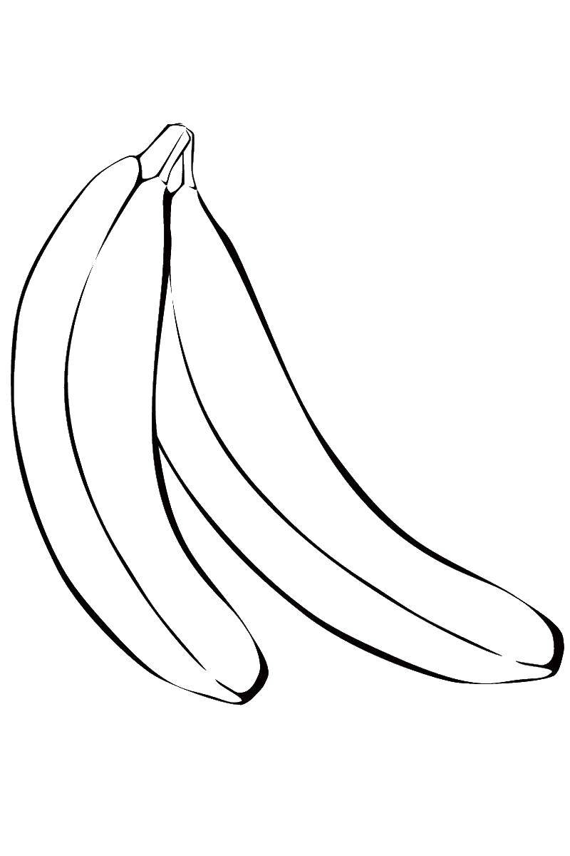Название: Раскраска Бананы. Категория: фрукты. Теги: бананы.