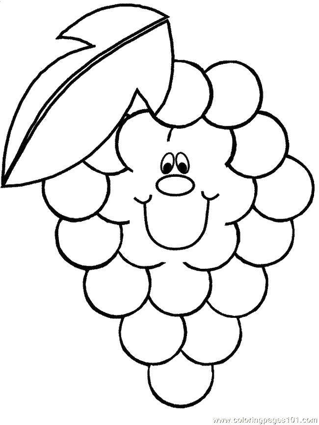 Coloring Smile grape. Category fruits. Tags:  grapes.
