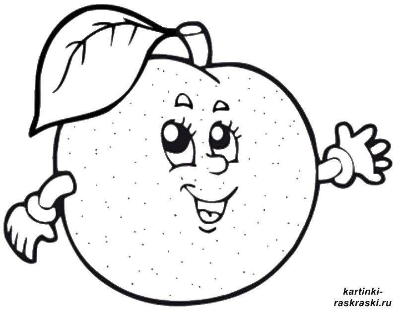 Coloring Smile Apple. Category fruits. Tags:  Apple.