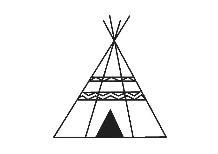 Coloring Wigwam. Category home. Tags:  House, building.