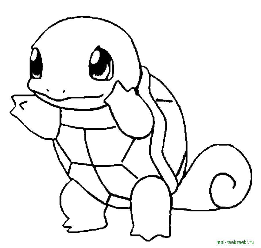 Coloring Turtle. Category Cartoon character. Tags:  turtle, pokemon.