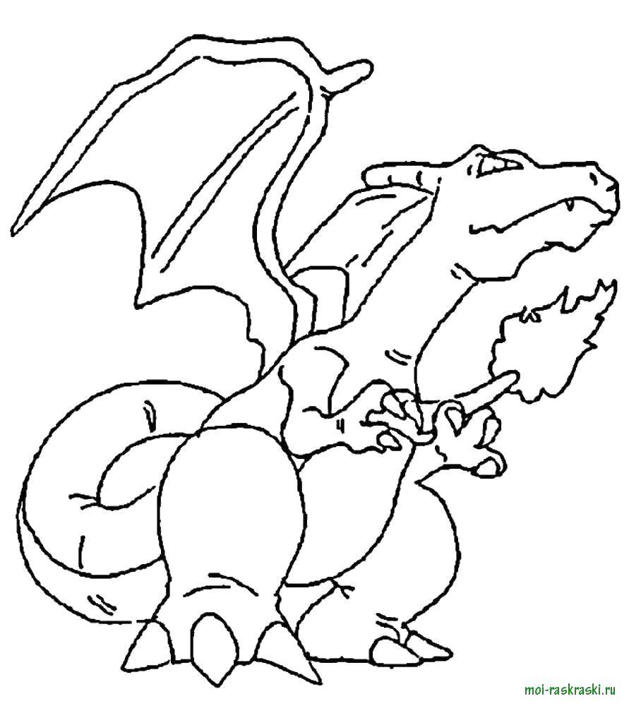 Coloring Picture pokemon. Category Cartoon character. Tags:  pokemon, dragon.