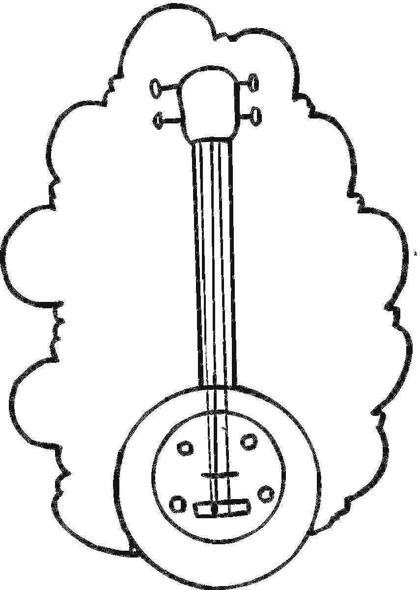Название: Раскраска Гитара. Категория: гитара. Теги: гитара, музыка.