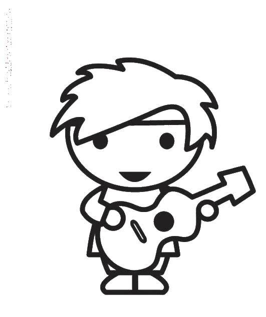 Coloring The guy with Gilroy. Category guitar . Tags:  guitar, music.