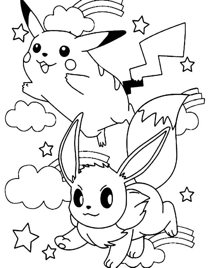 Coloring Pokemon Pikachu. Category pokemon. Tags:  Cartoon character.