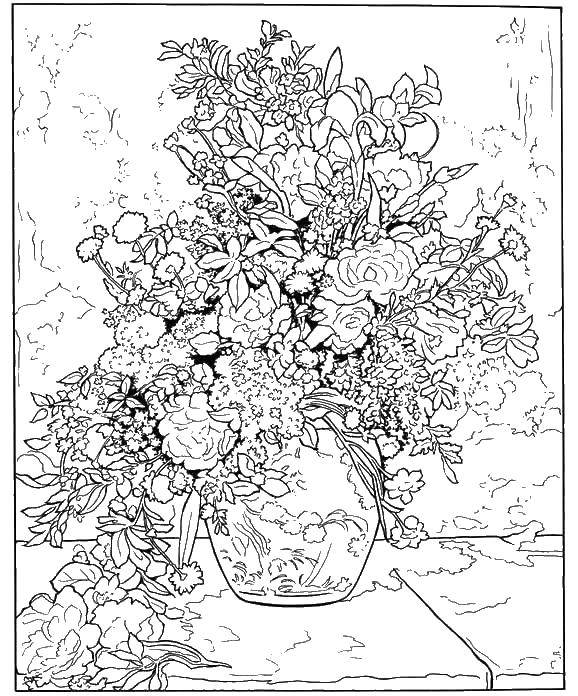 Coloring A pot of flowers. Category flowers. Tags:  flower pot.