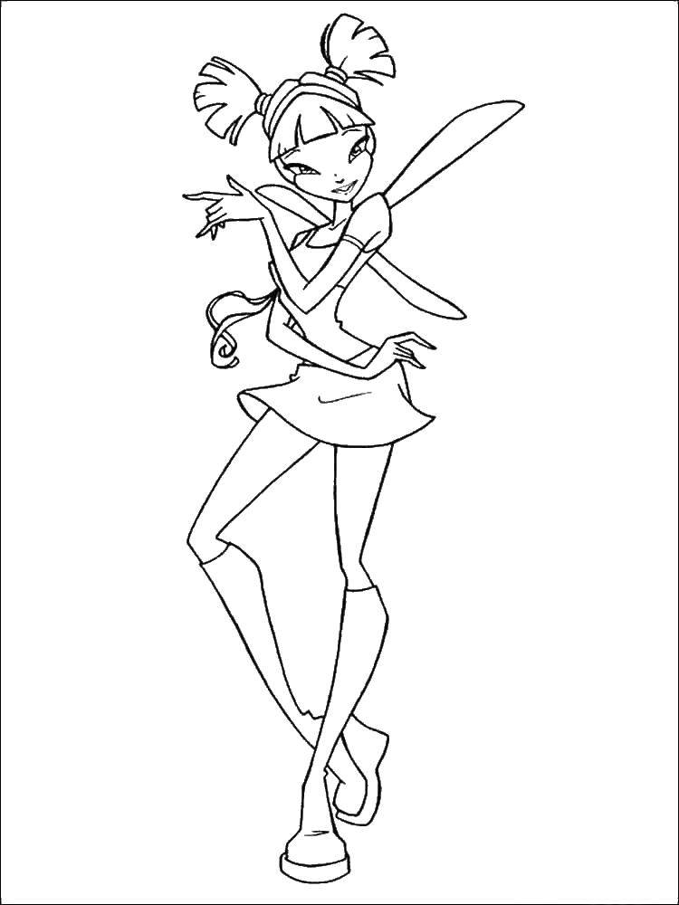 Coloring Muse fairy from winx club. Category Winx. Tags:  Musa, Winx, Fairy.
